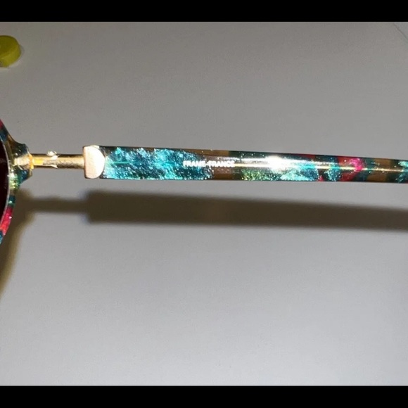 Vintage Jacomo Womens Italy Sunglasses Round Tortoise Teal Designer Gold Brass - Picture 10 of 10